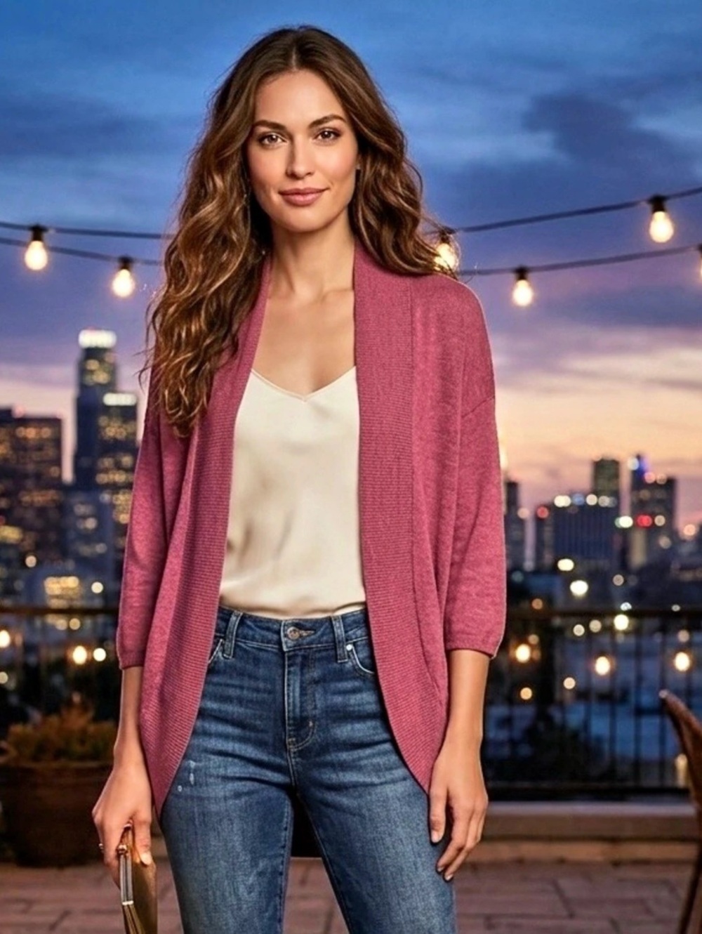 Ann Taylor LOFT Pink Open Front Cardigan Size XS Like New